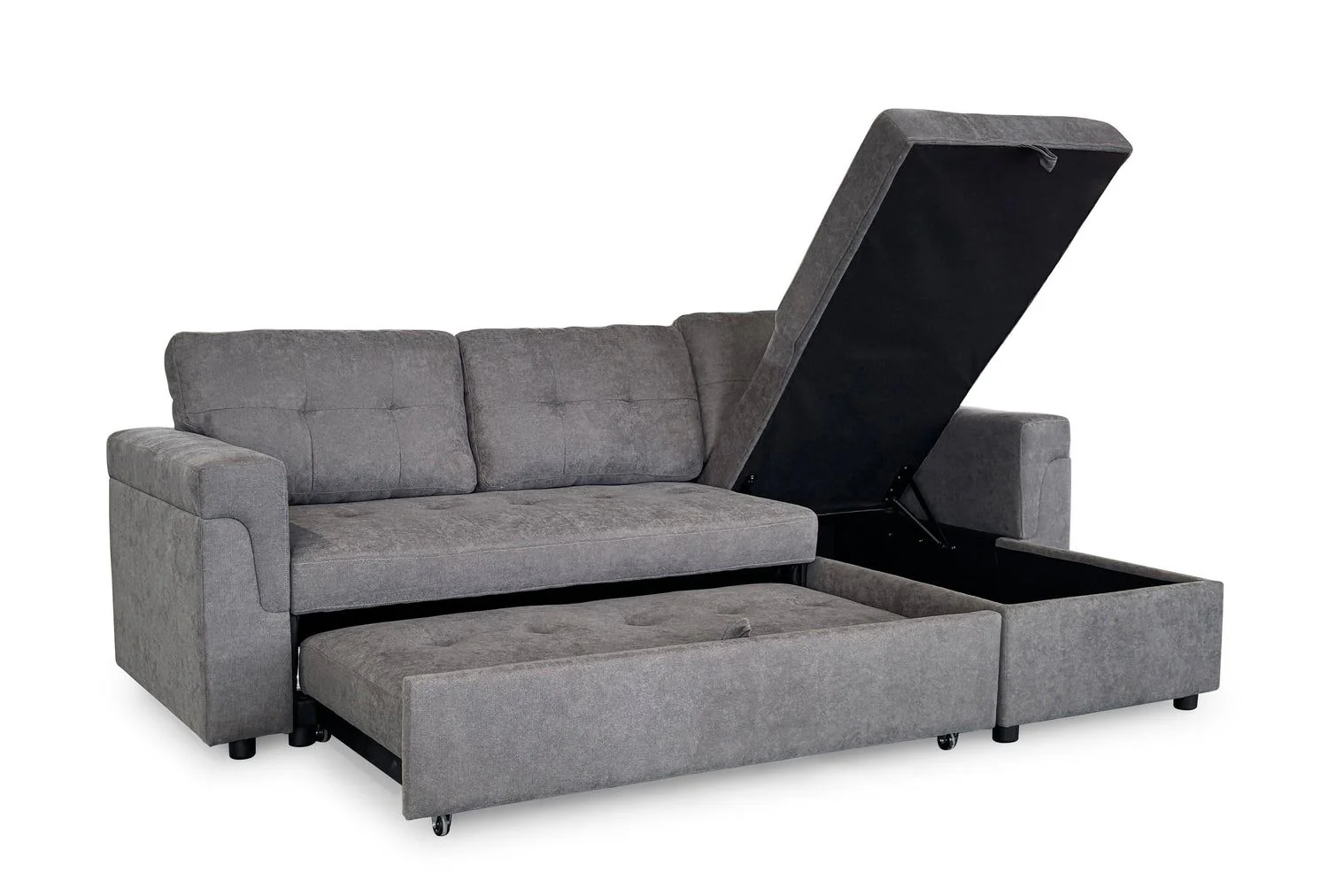 Grey Fabric Universal Corner Sofabed - Image 4