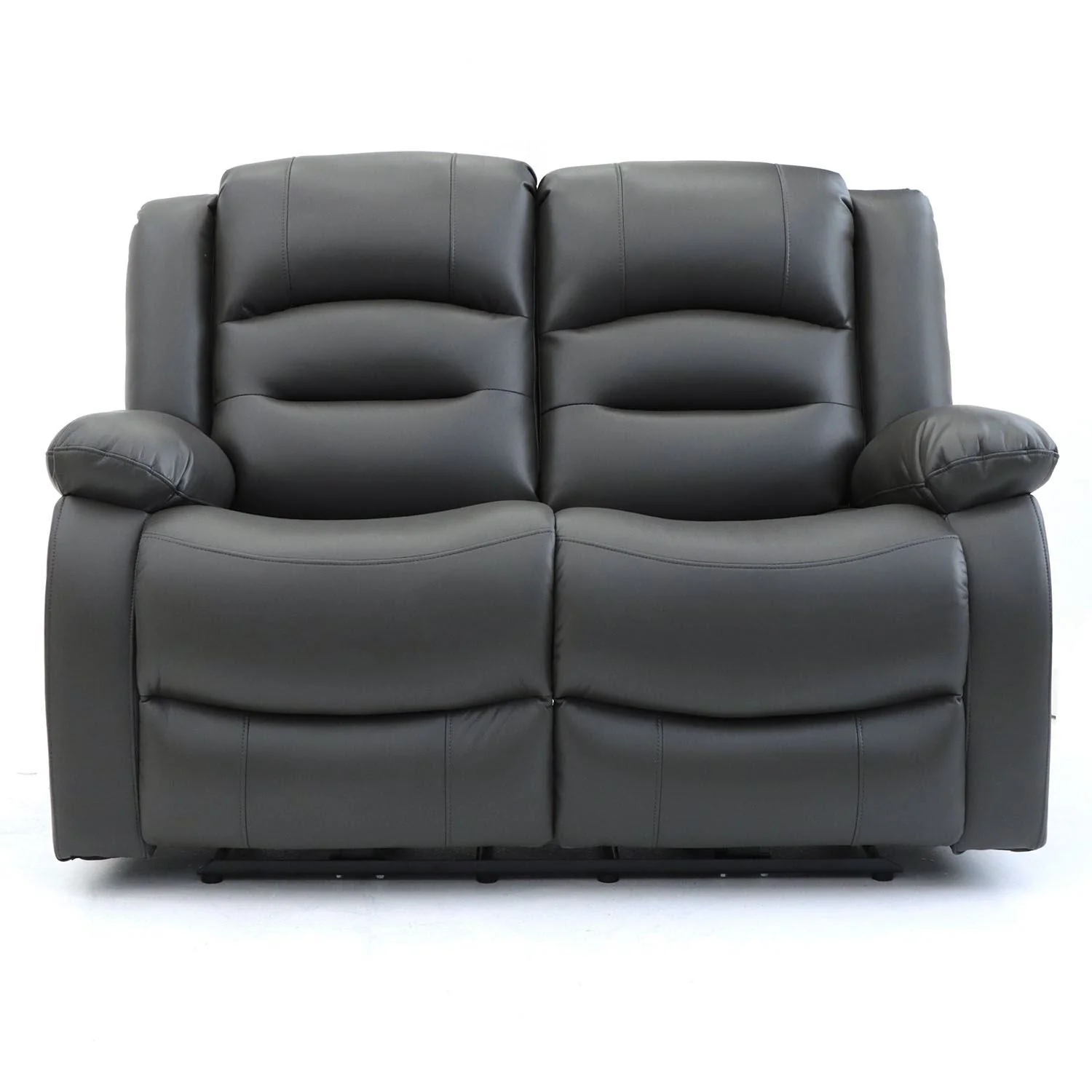 Grey Leather Effect 2 Seater Electric Recliner Sofa - Image 2