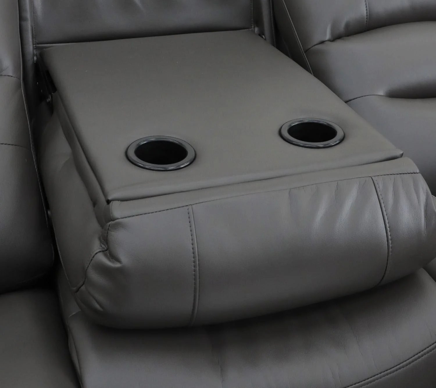Grey Leather Effect 3 Seater Electric Recliner Sofa - Image 7