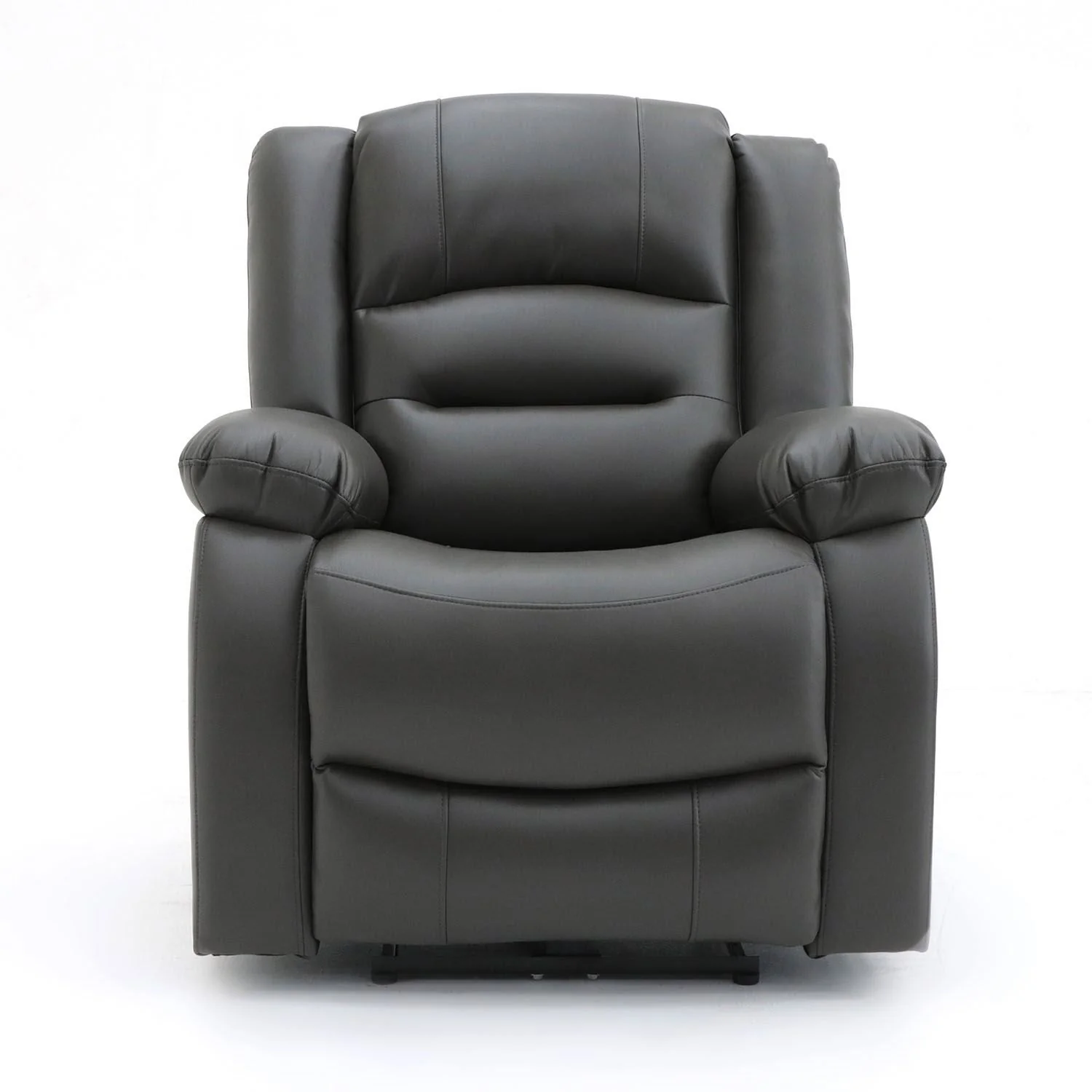 Grey Leather Effect Electric Recliner Armchair - Image 2