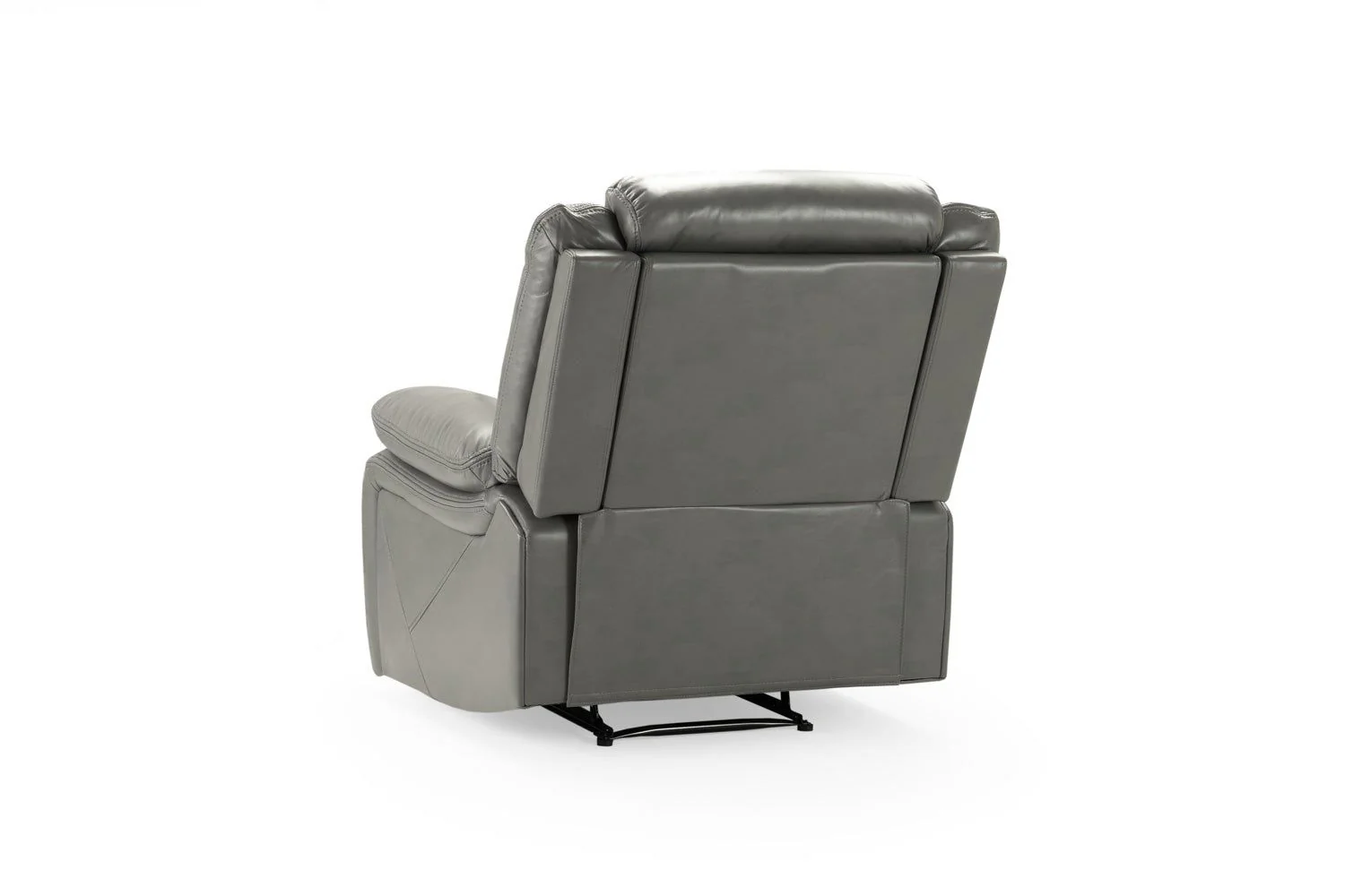 Grey Leather Effect Manual Recliner Armchair - Image 4