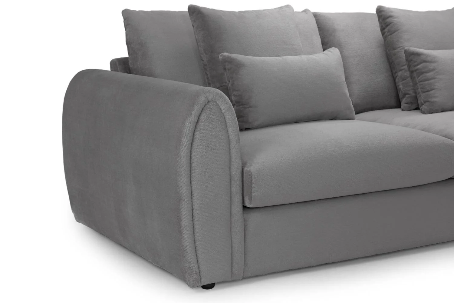 Grey Velvet Corner Group Sofa Right Hand Facing - Image 6