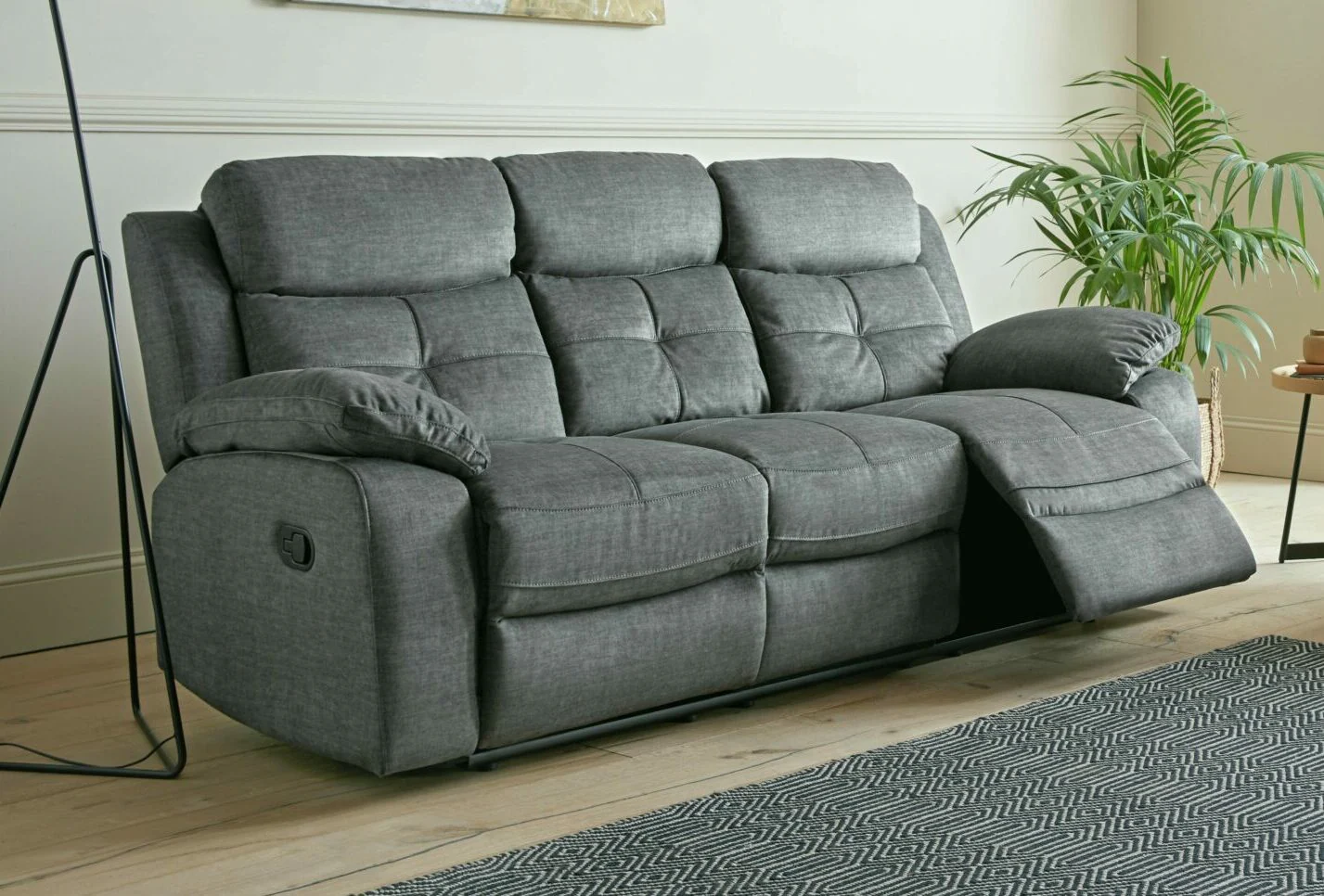 Lopez Recliner 2+2 Seater High Grade Grey Fabric Sofa Set - Image 4