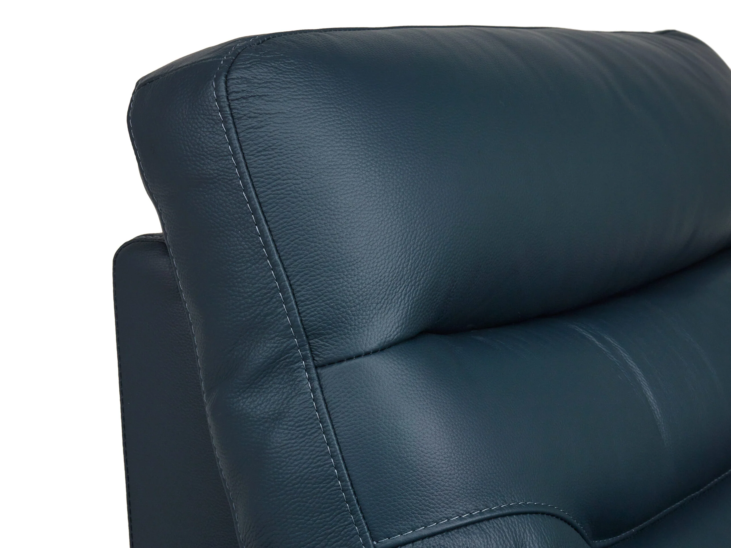 Megan Original Reclining Navy Blue Real Leather Sofas - Image 5