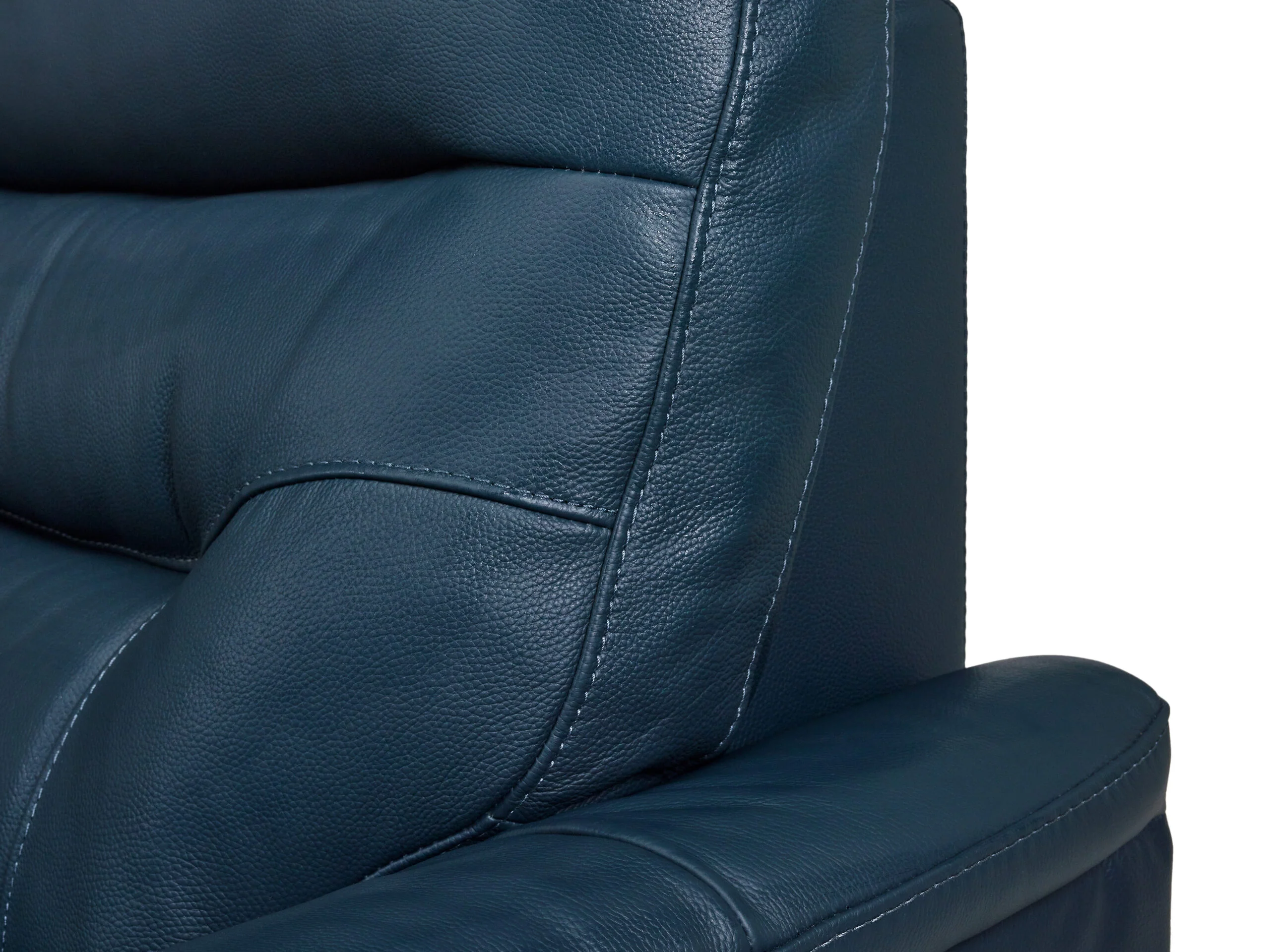 Megan Original Reclining Navy Blue Real Leather Sofas - Image 6