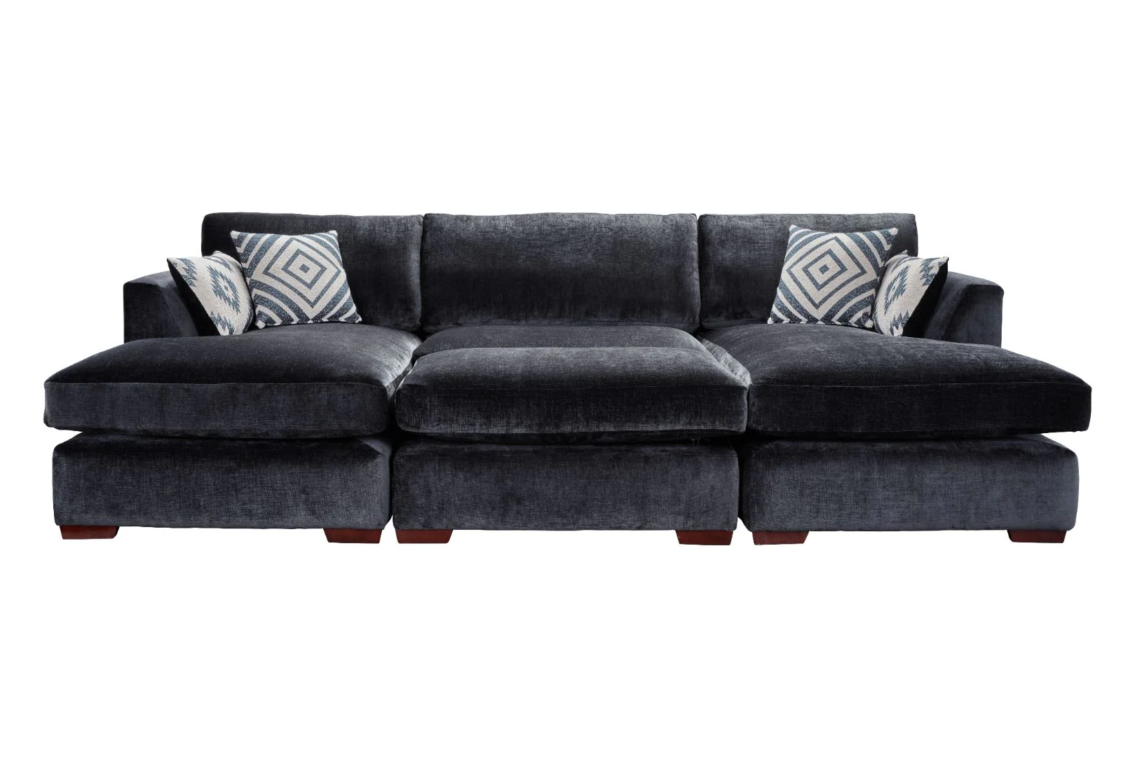 Felix U Shape Large Double Ended Chaise Fabric Cinema Sofa with Sofa Bed Option - Image 7