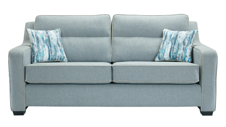 Milan Modern Elegance Sofas Garda Petrol Blue Fabric With Cushions - Image 7