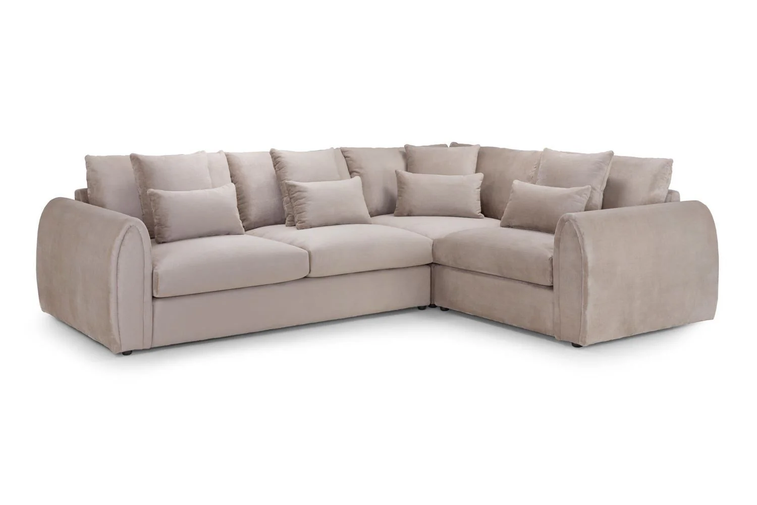 Mocha Chenille Fabric Right Hand Facing Corner Sofa