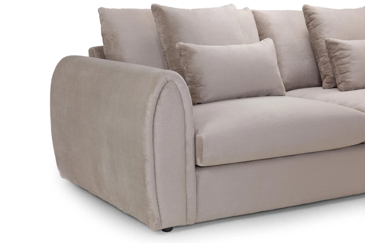 Mocha Chenille Fabric Right Hand Facing Corner Sofa - Image 6