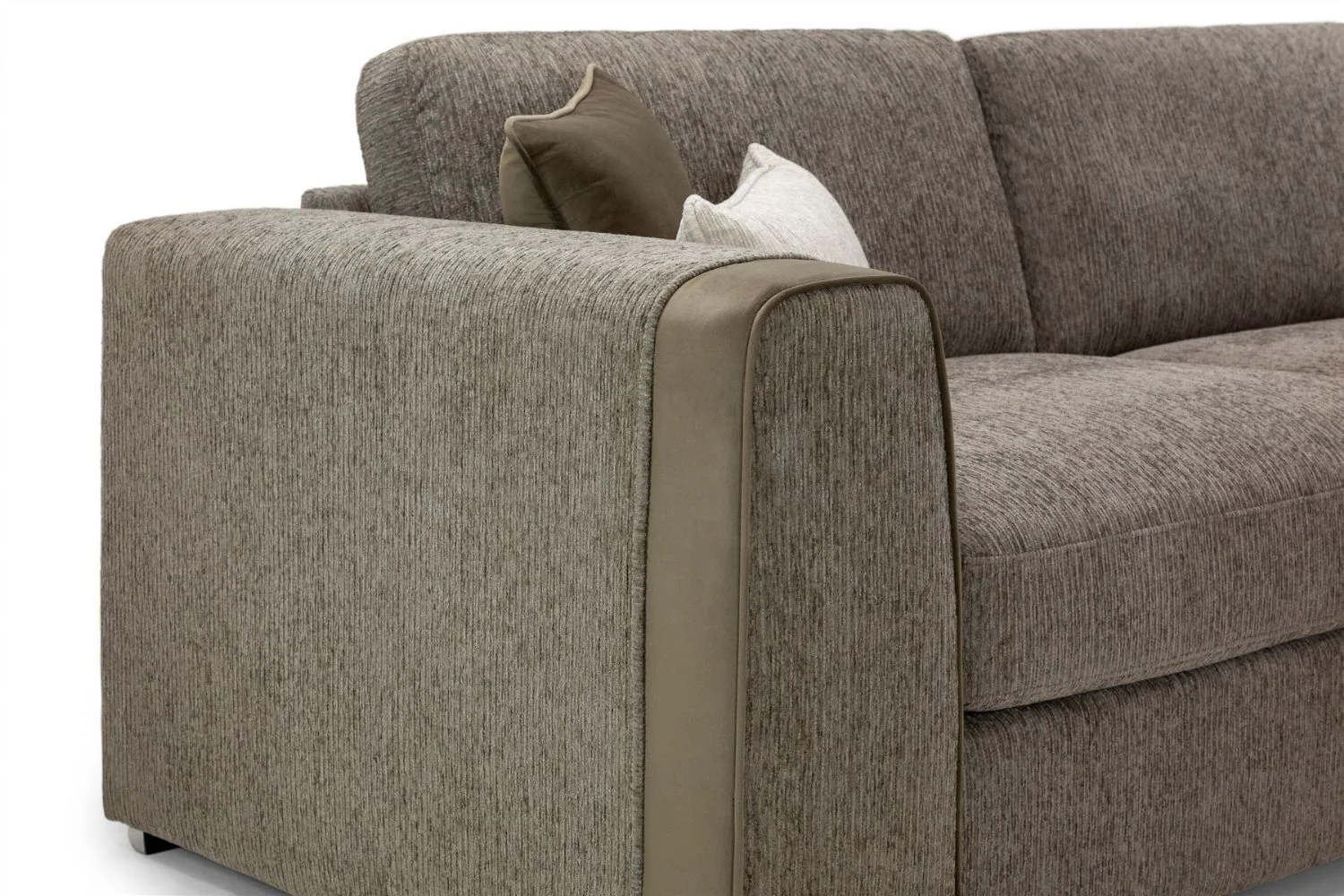 Mocha Chenille Fabric Standard Back 2 Seater Sofa - Image 5