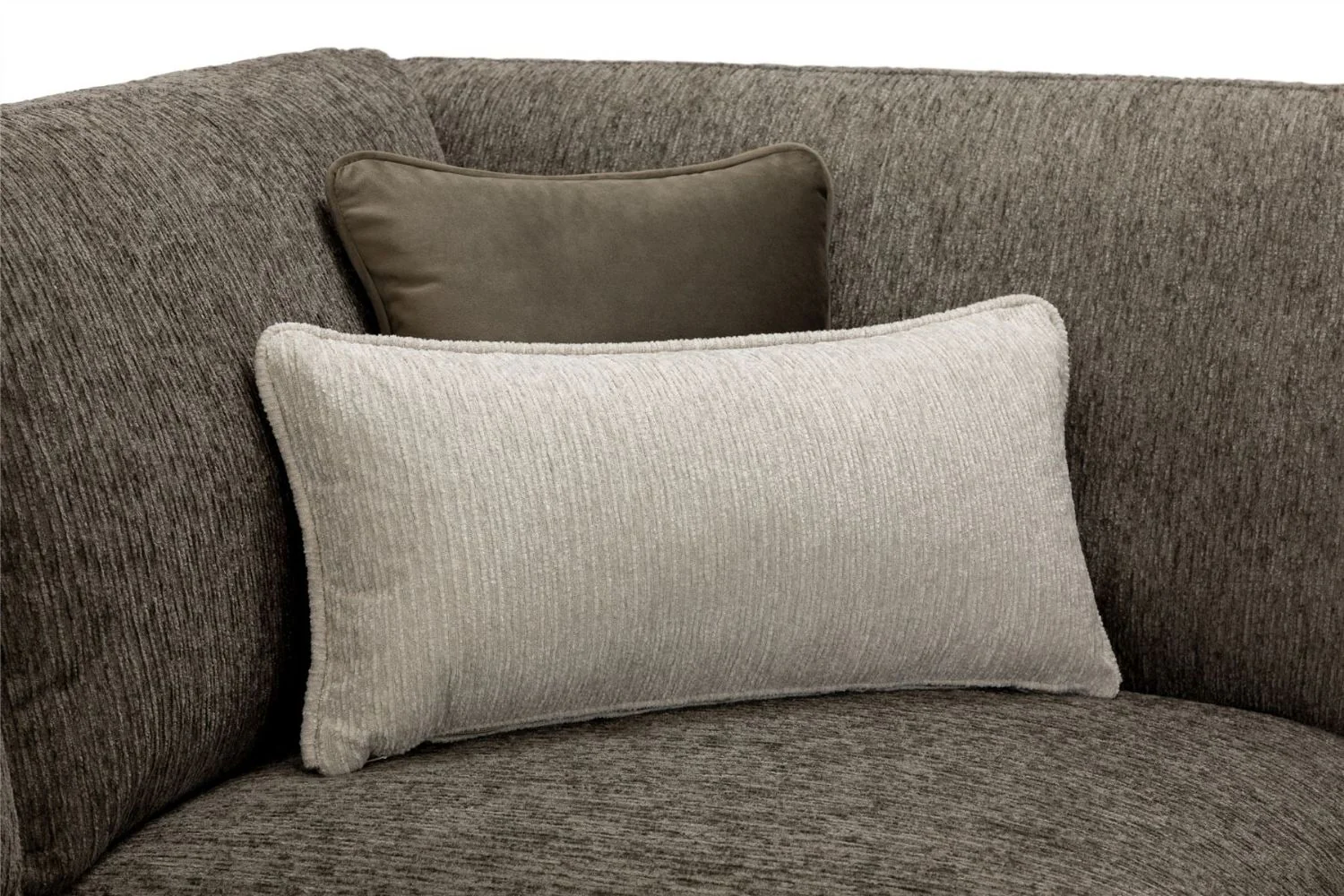 Mocha Chenille Fabric Standard Back 3 Seater Sofa - Image 6
