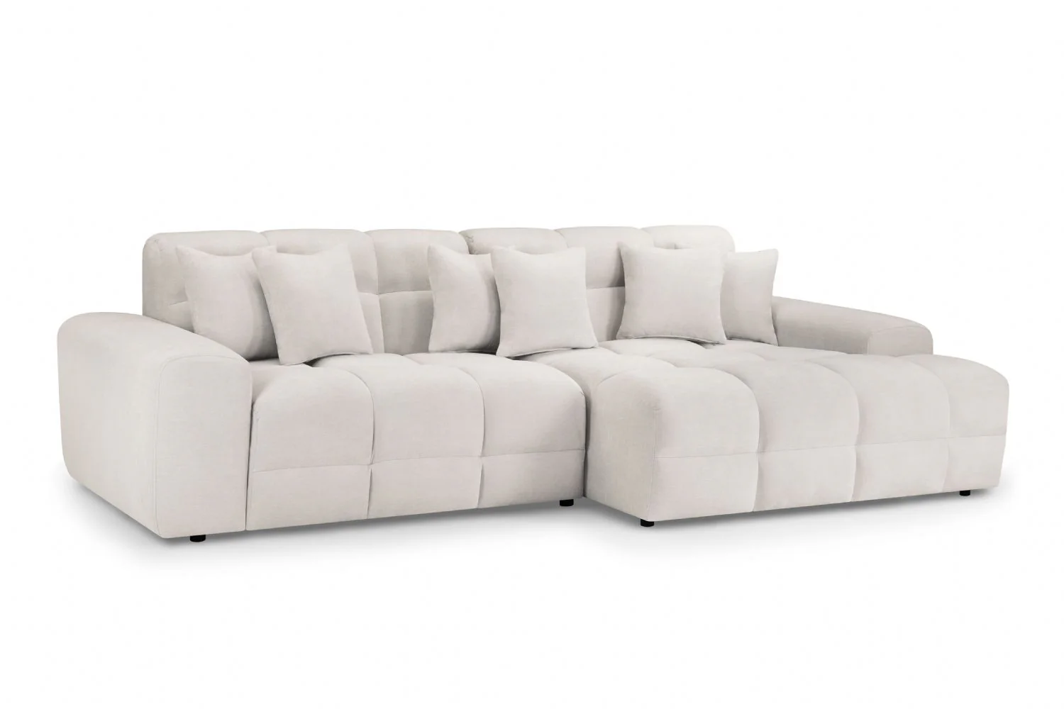 Natural Beige Fabric Right Hand Facing Corner Sofa - Image 3