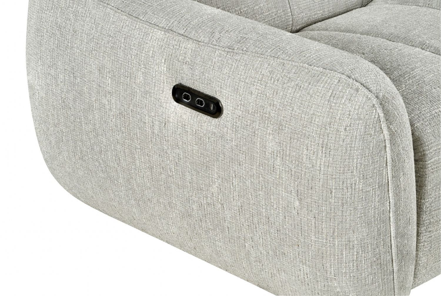 Silver Fabric Electric Recliner Corner Sofa Right Hand Sofa - Image 8