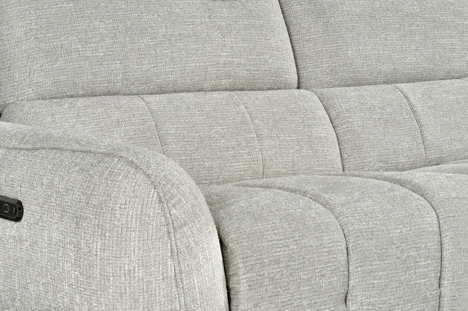 Silver Woven Fabric Left Hand Facing Electric Recliner Sofa - Image 5