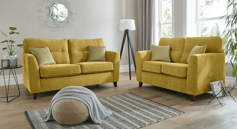 Skye Premium 3+2 Seater Sofa Suite With Mahogany High Feet - Image 10