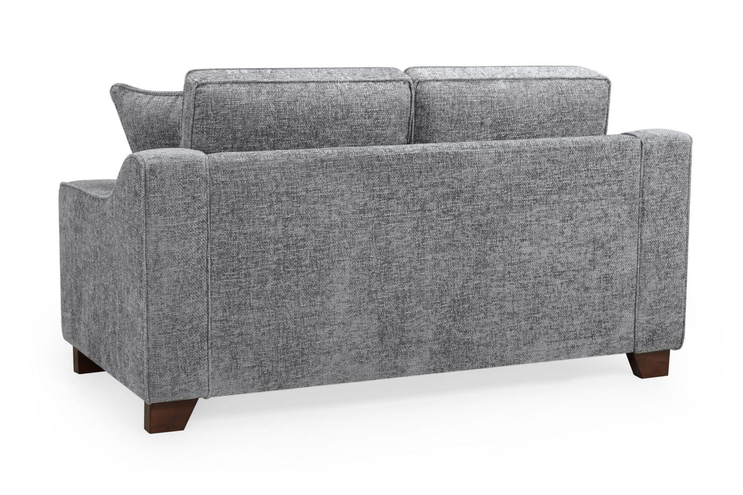 Slate Grey Fabric 2 Seater Sofa Walnut Wooden Feet - Image 2