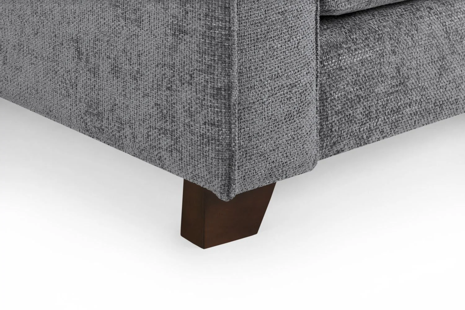 Slate Grey Fabric 2 Seater Sofa Walnut Wooden Feet - Image 6