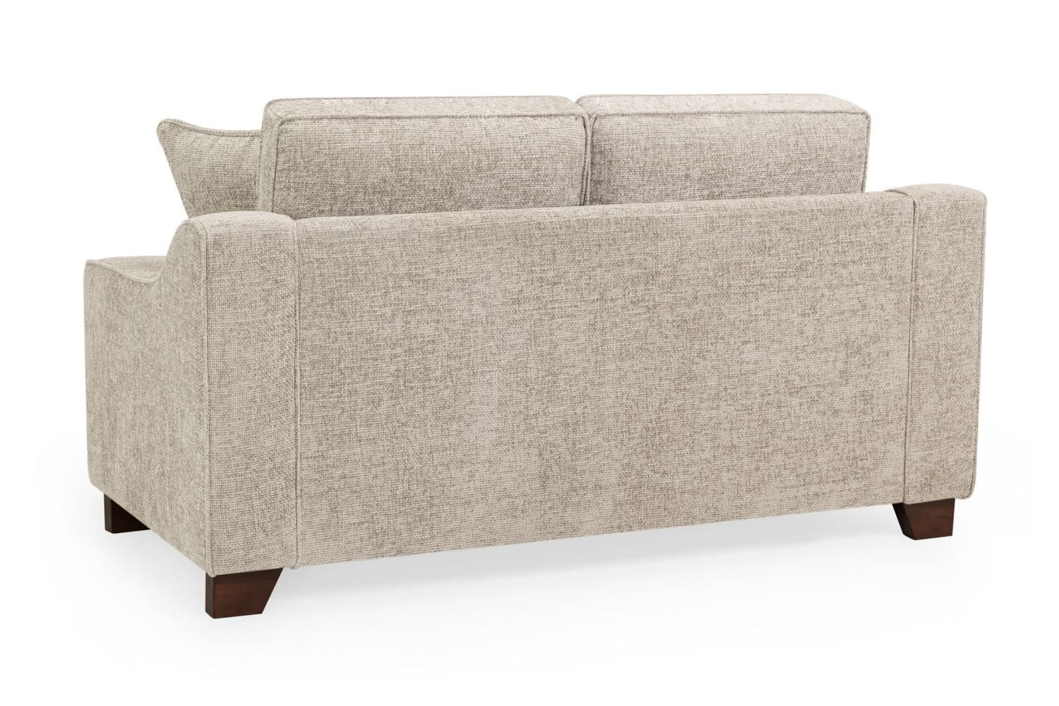 Stone Fabric 2 Seater Sofa Standard Back Dark Wooden Feet - Image 2