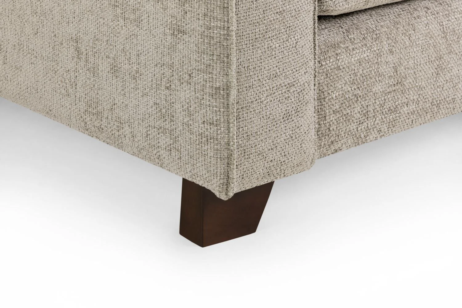 Stone Fabric Armchair with Dark Wooden Feet - Image 6
