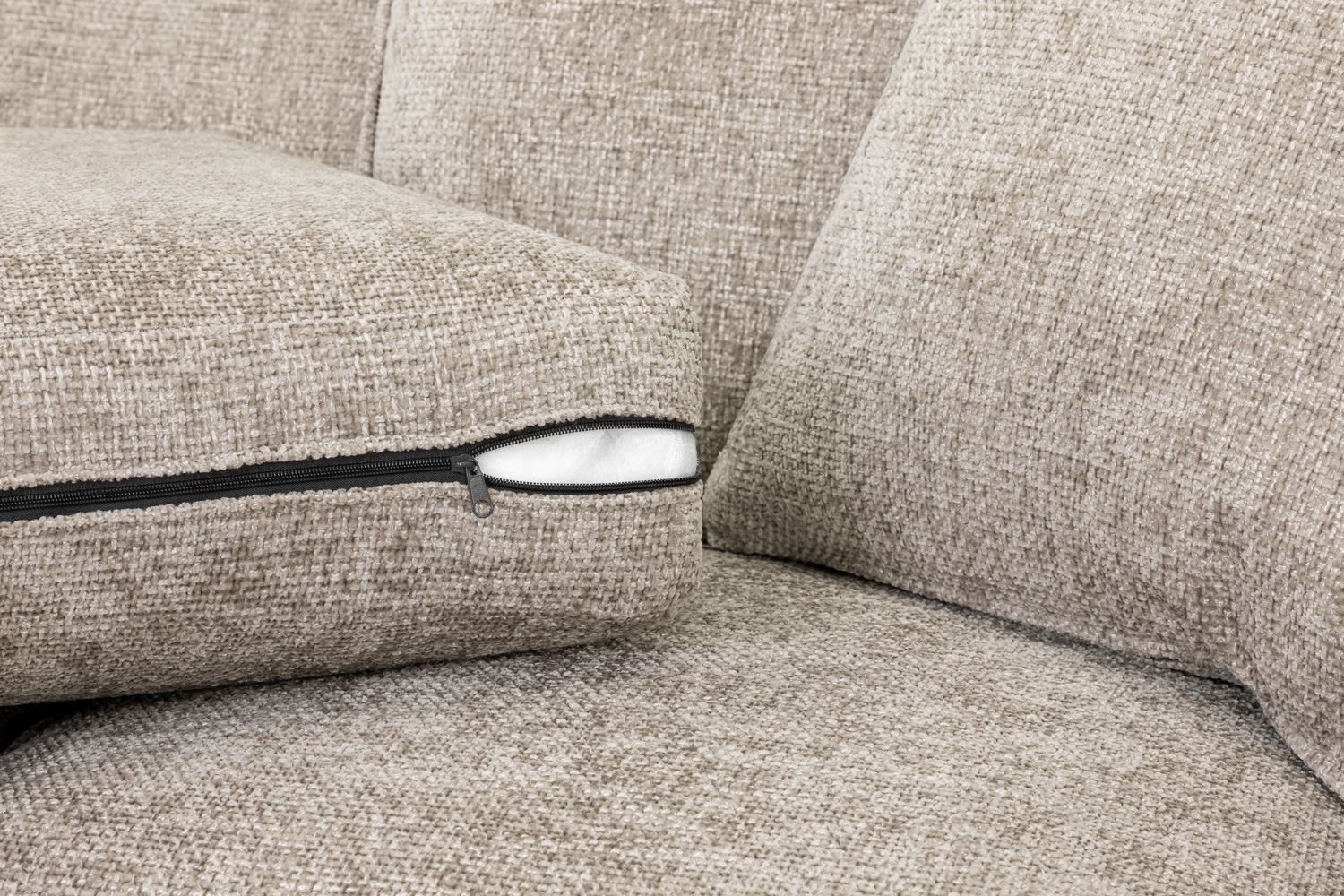 Stone Fabric Armchair with Dark Wooden Feet - Image 7