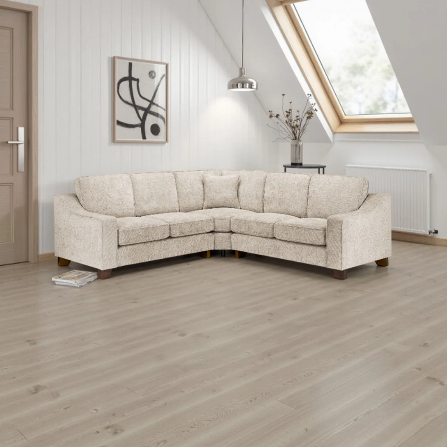 Stone Woven Fabric Large Corner Group Sofa - Image 2