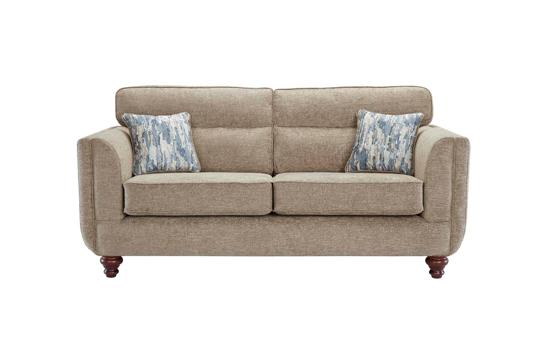 Turin Range Sofas In Venice Barley Brown Fabric With Cushions - Image 19