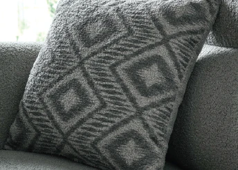 Valencia Modern 4 Seater In Teddy Slate Grey Fabric Sofa With Cushions - Image 6
