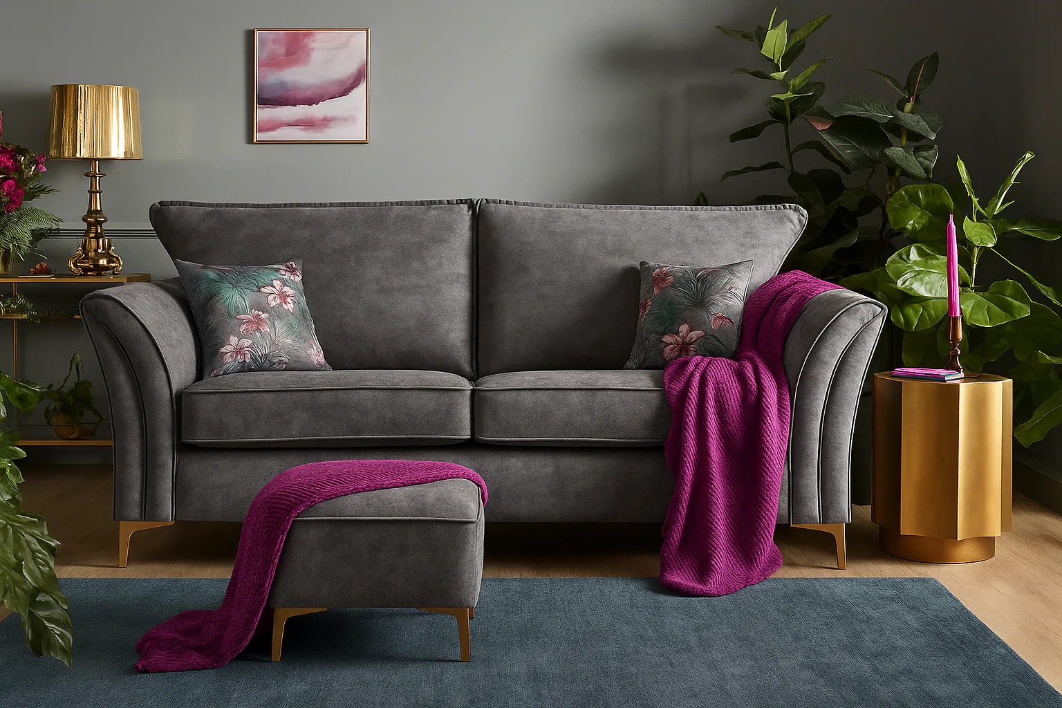 Verona Luxury 2 Seater Milano Teal Blue Fabric Sofa With Steel Legs - Image 14