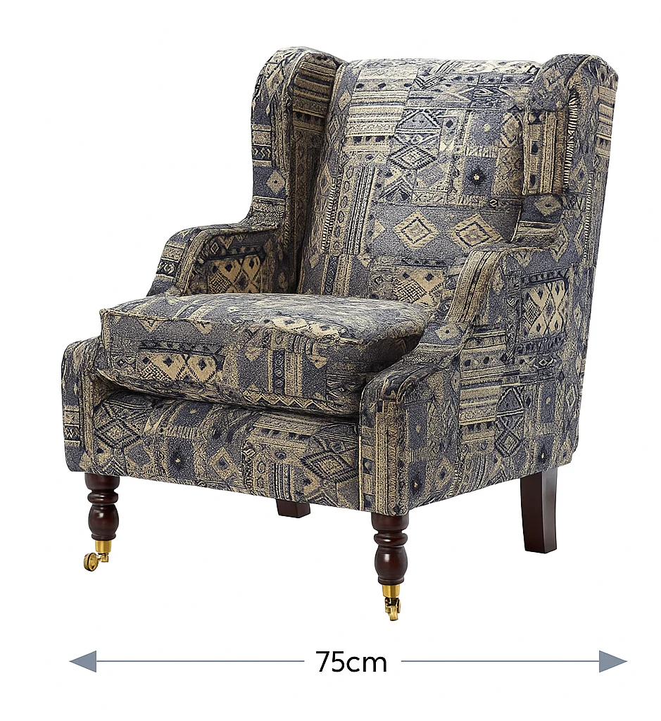 Chelsea Patterned Fabric Accent Chair with High Swivel Legs - Image 5