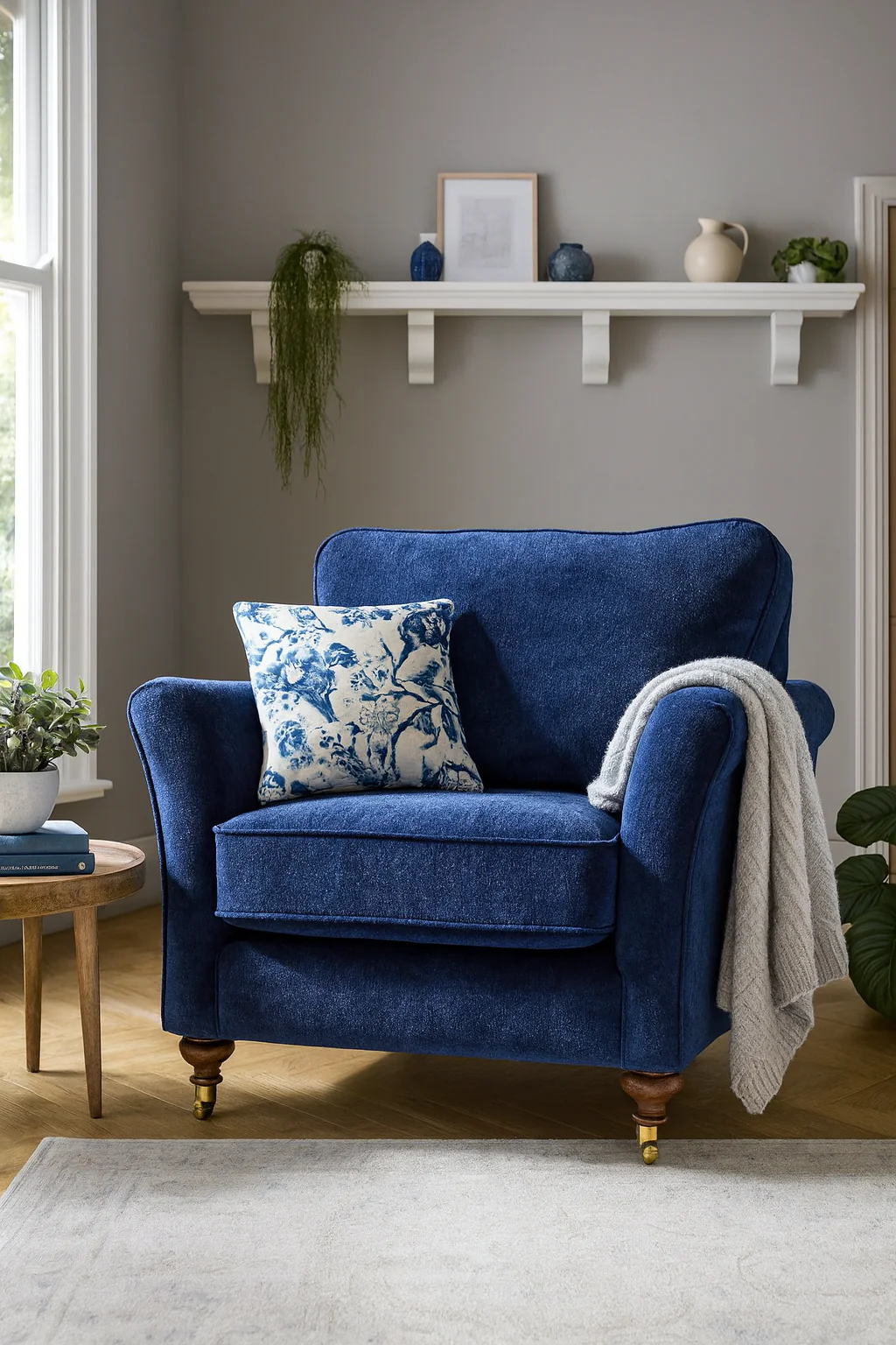 Windsor Fabric Sofa in Aston Navy Blue Velvet Fabric and Different Color Options - Image 14