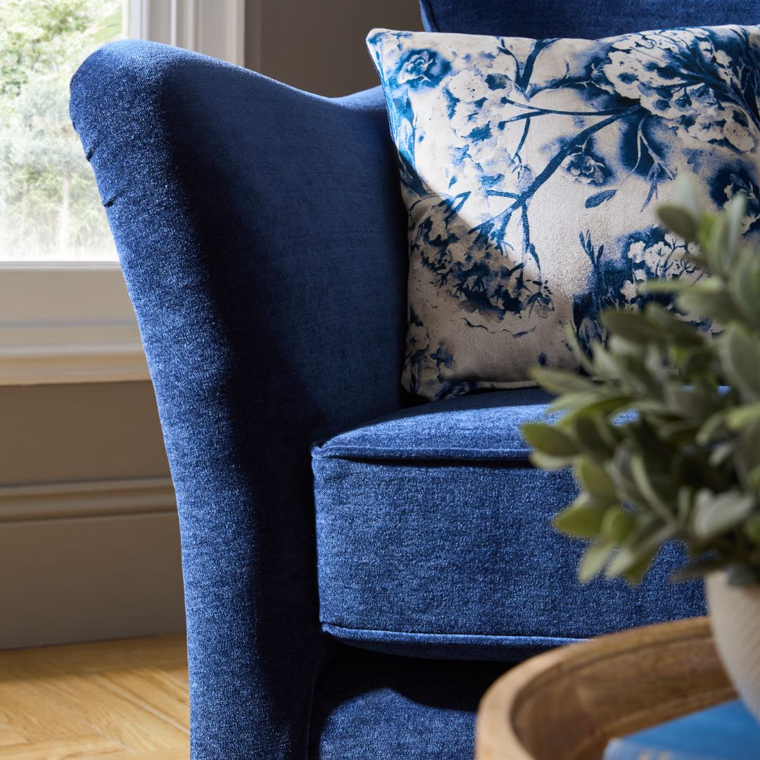Windsor Fabric Sofa in Aston Navy Blue Velvet Fabric and Different Color Options - Image 4