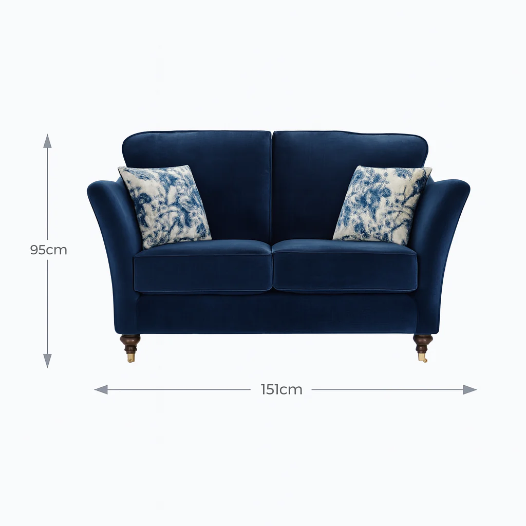 Windsor Fabric Sofa in Aston Navy Blue Velvet Fabric and Different Color Options - Image 8