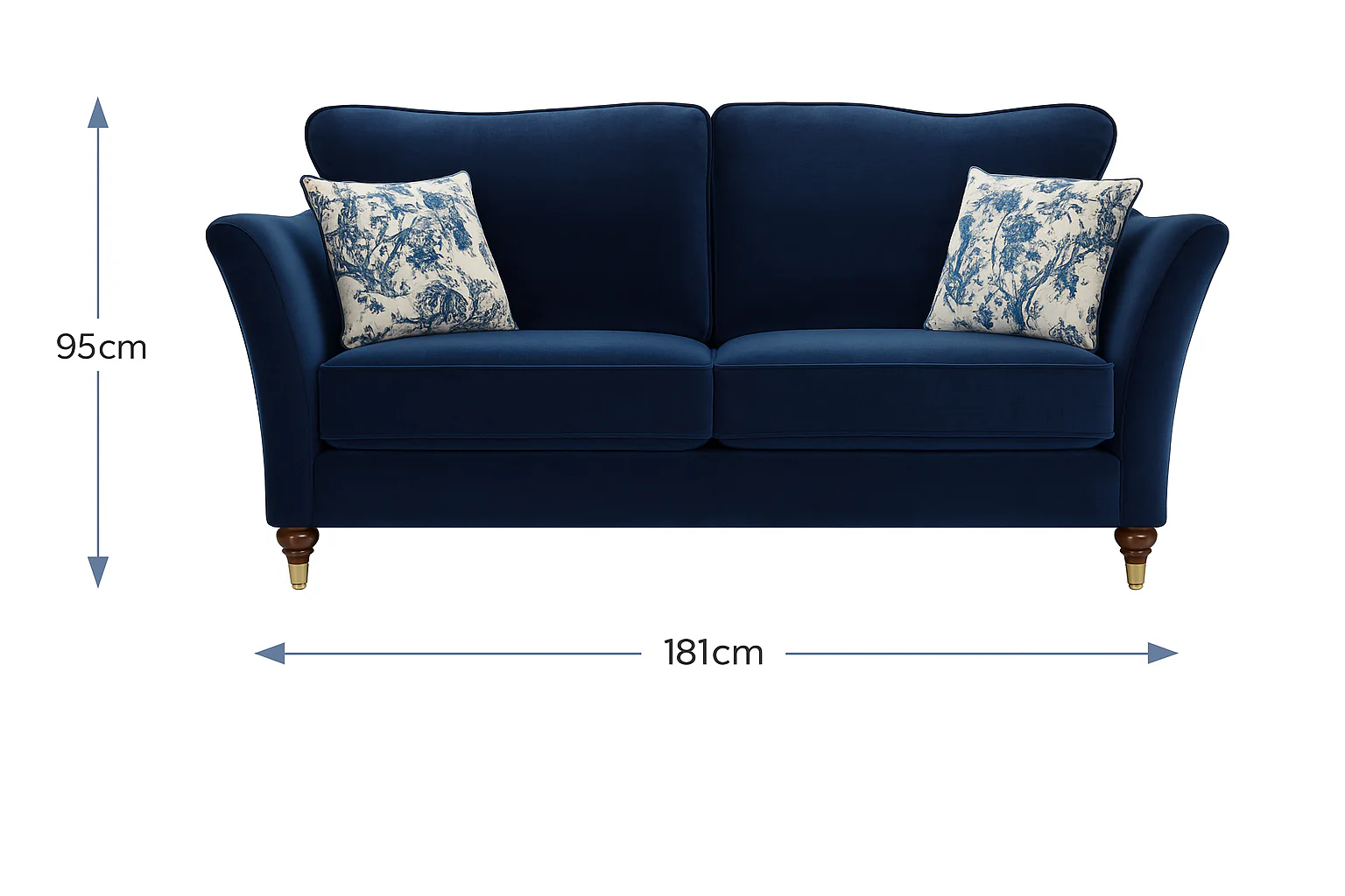 Windsor Fabric Sofa in Aston Navy Blue Velvet Fabric and Different Color Options - Image 9