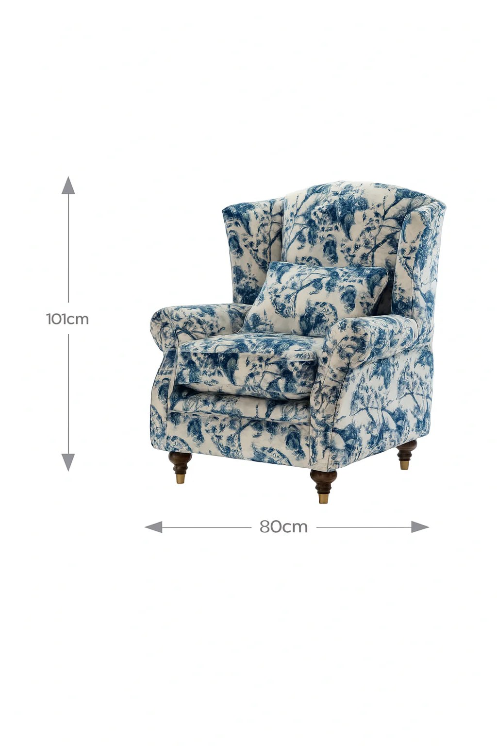 Windsor Accent Floral Fabric Chair with High Legs - Image 6