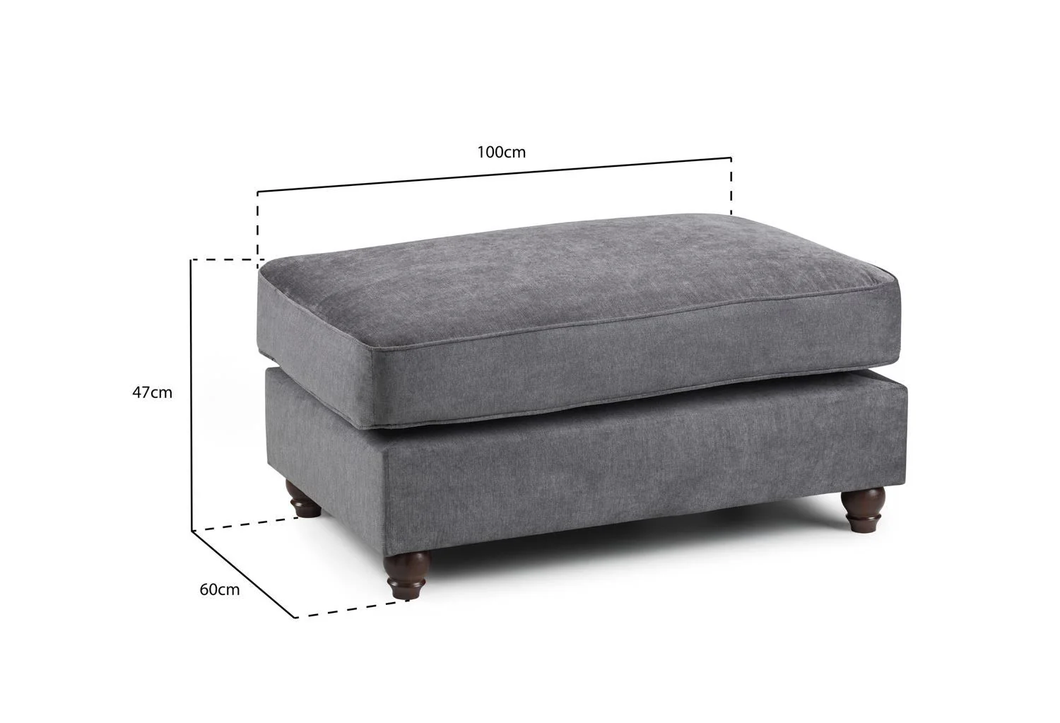 Windsor Fullback Sofa Stone Footstool - Image 2