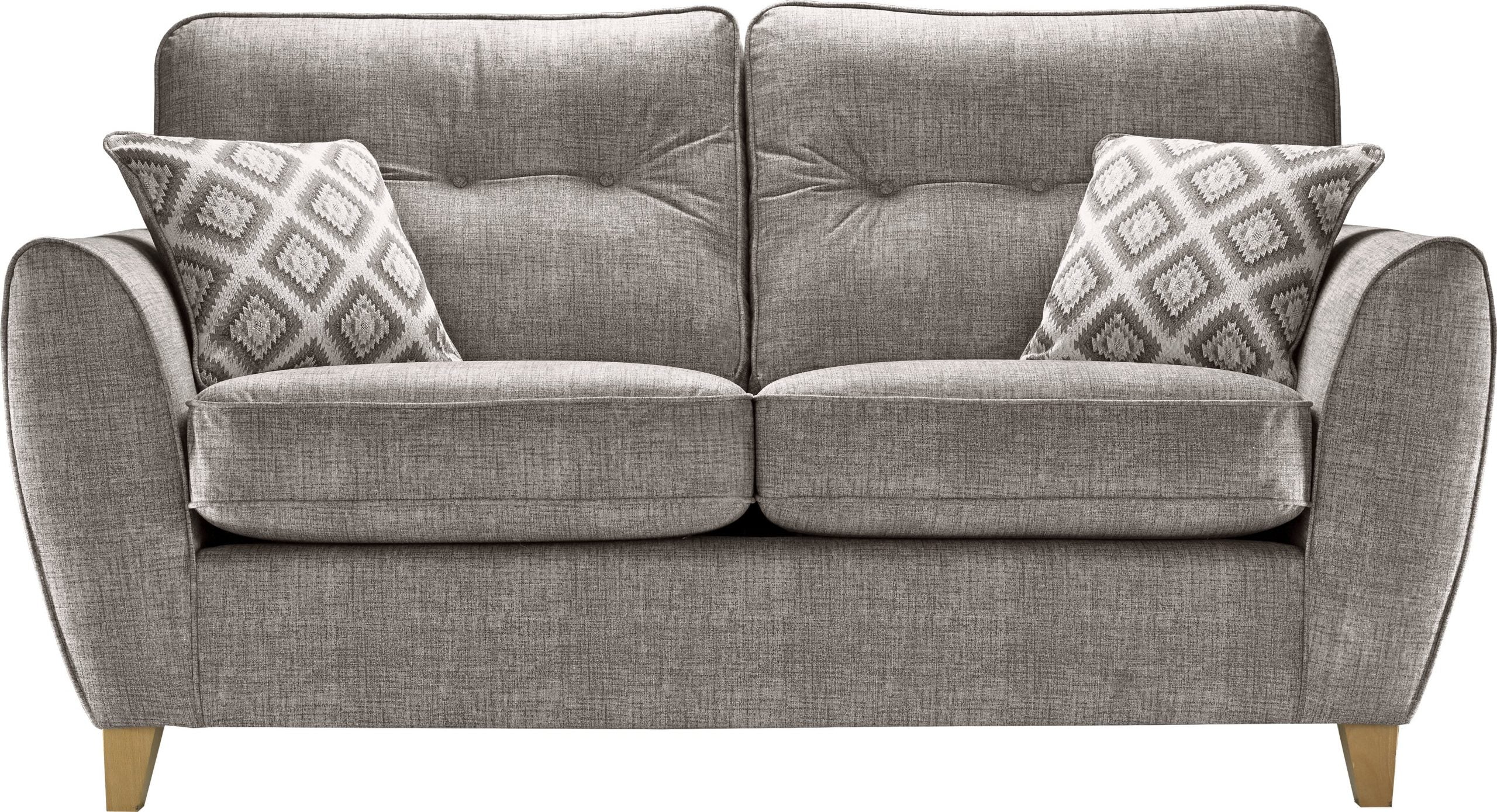 Winston Handmade 2 Seater Buttoned Back Cushion Grey Fabric Sofas For Elderly - Image 5